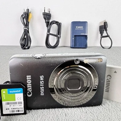 Canon IXUS 115 HS Digital Compact Camera Set 12.1MP 4x Optical Zoom Y2K - Bild 1 von 4
