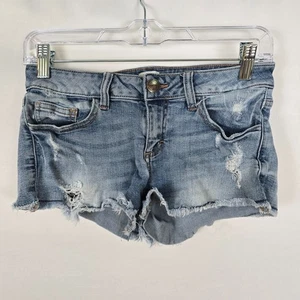 Sneak Peek Jeansshorts Damen M blau distressed Cut Off Medium Wash Low Rise - Bild 1 von 15
