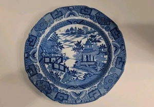 English Staffordshire Pearlware Dinner Plate Antique 19th Century Blue Willow - Picture 1 of 10