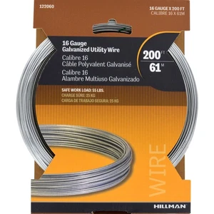 Hillman 122060 16 ga. Galvanized Steel Wire 0.061 to 0.065 Dia. in. x 200 L ft. - Picture 1 of 1