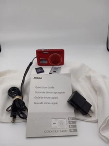 Nikon COOLPIX S4100 Red 14MP Digital Camera – 5x Zoom Touchscreen Compact - Picture 1 of 11