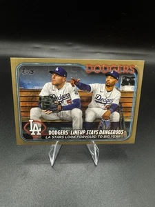 MOOKIE BETTS FREDDIE FREEMAN #401 DODGERS 2024 TOPPS SERIES 2 GOLD 0132/2024 - Picture 1 of 6