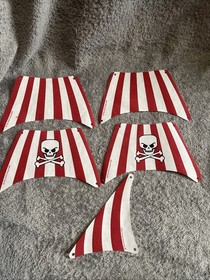 LEGO Pirate Ship Brickbeard's Bounty 6243 70413 Sails Lot Red White Jolly Roger