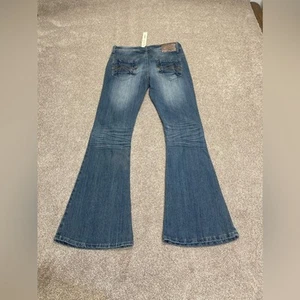 Vtg y2k Dollhouse the lovestory flare jean sz 9 low rise festival rodeo cowgirl - Picture 1 of 13