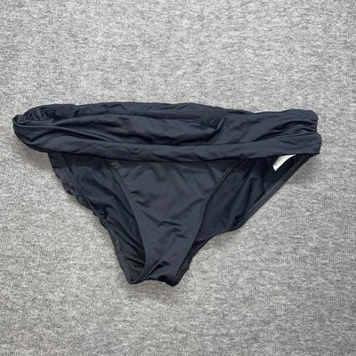 LAUREN Ralph Lauren Beach Club Shirred Banded Hipster Bottom, Black, Size 14 - Image 1 of 4