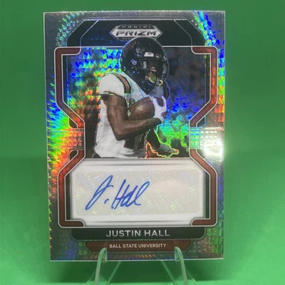 2023 Prizm Draft #RA-JHA Justin Hall 2022 Draft Picks Autos Hyper Silver - Image 1 of 3