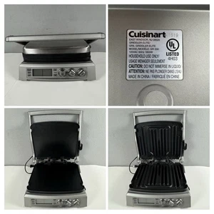 Pre-Owned Cuisinart GR-300WSP1 Elite Griddler, Stainless Steel Griddle And Flat - Picture 1 of 10