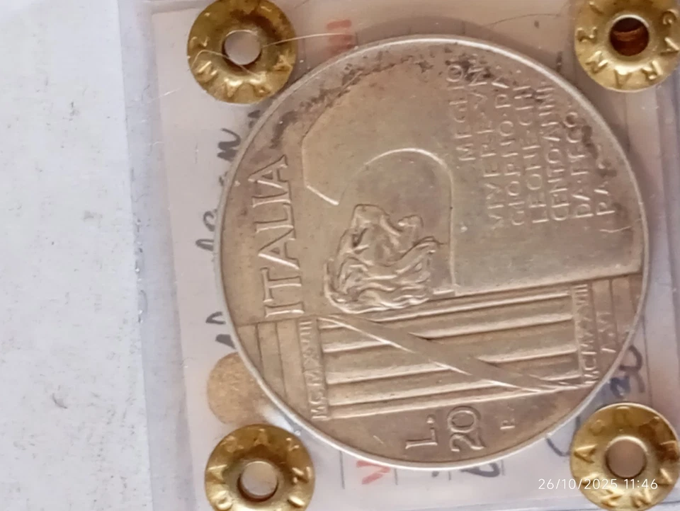 20 Lire Elmetto NC 1928 Non Comuni Periziata Bb - Immagine 1 di 4