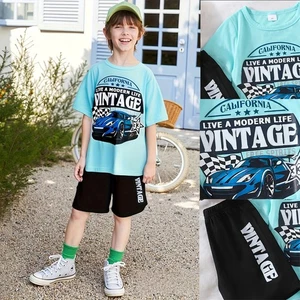 Kids Toddler Boy Clothes Outfits Short Sleeve T Shirt + Shorts 2 Pieces Set - Picture 1 of 8