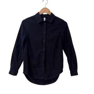 Lululemon Full Day Ahead Flannel Button Down Shirt Women’s Size 4 Black - Picture 1 of 7