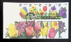 US FDC # 2760-2764a 29c Flowers  1 FDC Edken  1993, 9Q593 - Picture 1 of 1