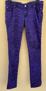 TRIPP NYC Daang Goodman Purple Zebra Print Skinny Jeans Vintage Y2K Size 9 - Picture 1 of 3