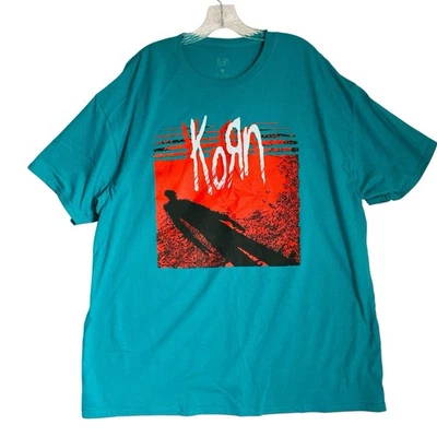 Official KoRn T-shirt Tee 2XL Green Graphic Print Mad Engine Nu Metal Licensed - Image 1 of 4