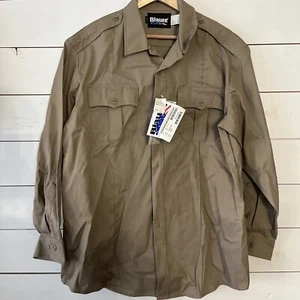NEW BLAUER MENS STREETGEAR LONG SLEEVE SHIRT 8703X Silver Tan XL  x 33" REG NWT - Picture 1 of 4