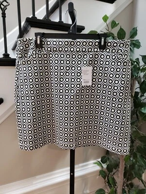 Falda Croft & Barrow para mujer blanca y negra de algodón elástica sin esfuerzo tiro medio 18 Foto 1 de 4