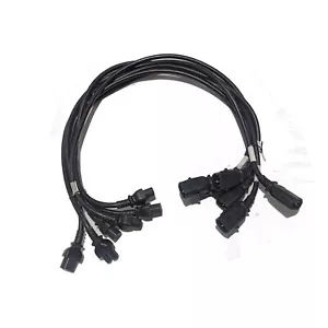 SSEMCO 3 Ft (Quantity 6) IEC320-C14 to C15 AC Power Cords 15A 250V Black E340286 - Picture 1 of 3