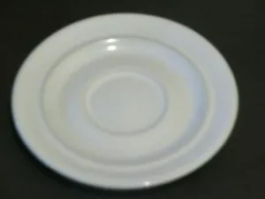 P T Tulowice Poland White NBC Undecorated Stoneware Replacement 4.5" Saucer - Picture 1 of 3