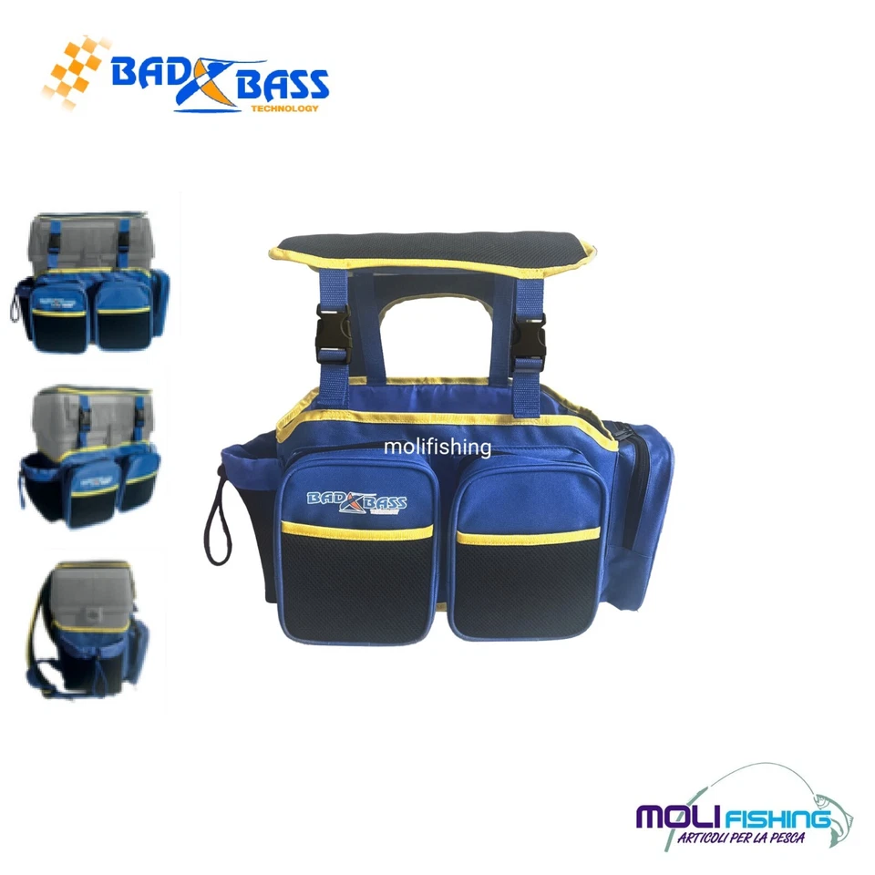 BAD BASS ZAINO MULTIFUNZIONE PER CASSONE CON TASCHE LATERALI E PORTA BORRACCIA - Image 1 of 1