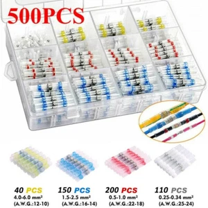 500x Waterproof Heat Shrink Solder Seal Sleeve Wire Butt Connectors Terminal kit - Picture 1 of 9