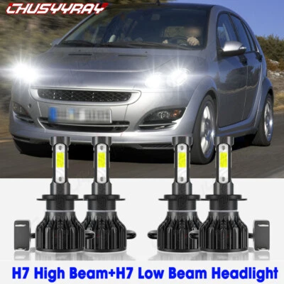 Kit de bombillas LED blancas de haz alto/bajo 4X 6000K para Smart Forfour 2005-2007 Foto 1 de 4