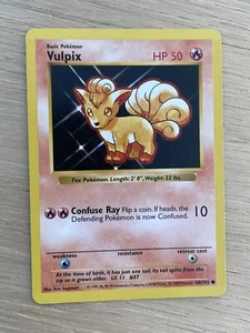 POKEMON Card Set Base VULPIX 68/102 Common Unlimited Edition LP 2" 22LBS - Foto 1 di 1