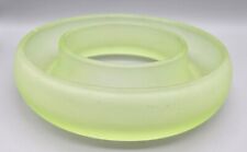 ART DECO FROSTED GREEN URANIUM GLASS RING POSY VASE VINTAGE ANTIQUE