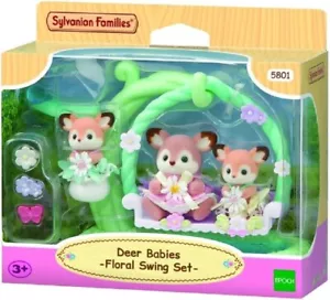 Sylvanian Families Set 5801 - Deer Babies Floral Swing Set - Picture 1 of 3