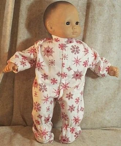 Doll Clothes Baby Made2Fit American Girl Boy15"in Twin Pajamas Holiday Snowflake - Picture 1 of 1