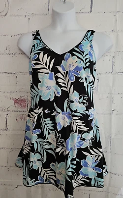 Gabar Traje de Baño de Una Pieza Vestido de Baño Multicolor Floral Talla 16 Cuello en V Correa Ancha Foto 1 de 4