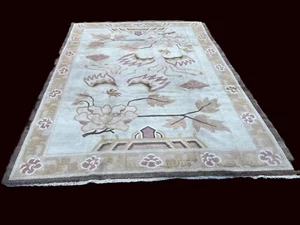 A CHARMING OLD HANDMADE ORIENTAL INDIAN NEPAL TRADITION CARPET (365 x 265 cm )* - Picture 1 of 19
