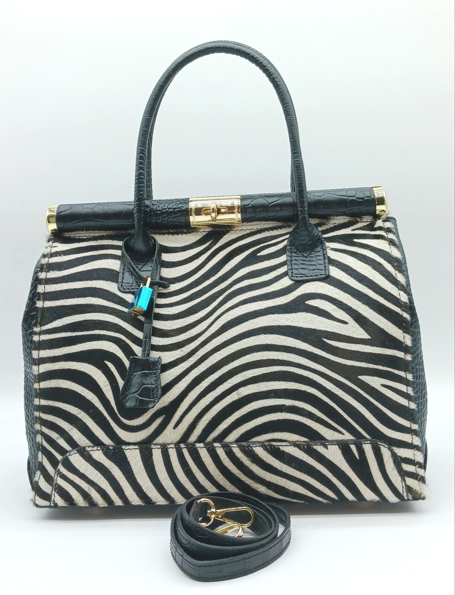 Bolso Bowling Von Dutch Para Mujer Negro Pelo De Pony Y Cuero