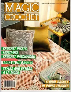 Magic Crochet Februar 1988 #52 Magazin Blumenkorb in Papier filigran - Bild 1 von 2