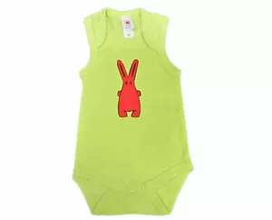 Body de Bebé Kalle Fux Hecho a Mano Impreso Verde Animal Conejo Rojo Talla 68 - Imagen 1 de 3