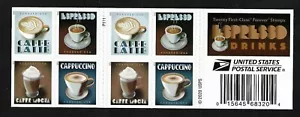 #5569-5972a Espresso Drinks (forever) 2021 Issue - MNH Booklet Pane of 20 - Picture 1 of 2