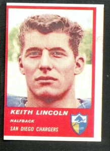 1963 Fleer Football Card #70 Keith Lincoln-San Diego Chargers Ex Card - Picture 1 of 1