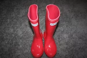 Hunter Youth Botas de Lluvia Rosa UK 10 US 11B/12G Impermeable Pull On Botas de Lluvia Niños - Imagen 1 de 5