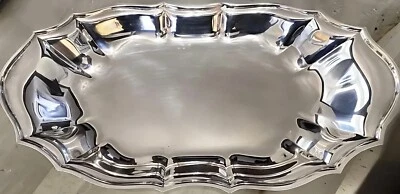 "Bandeja de pan Chippendale ovalada de 12"" International Silver Vintage 1970" Foto 1 de 3