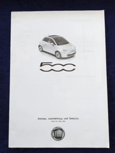 FIAT 500 Preisliste 03.2014 - Picture 1 of 1