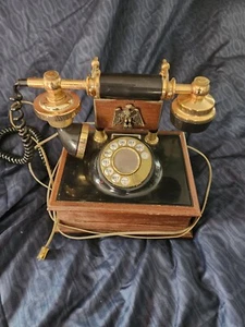 Vintage 1970-80s Reproduction Western Electric Wood Desk Telephone  - Picture 1 of 7