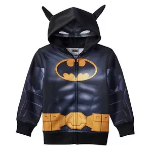 DC Comics Batman Mask And 3D Ears Zip-Up Hoodie Size 7X $38 RV NWT - Picture 1 of 3