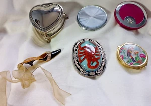 6 VINTAGE Collectables - ladies mirror compacts & others items - mixed shapes. - Picture 1 of 3