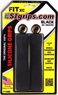ESI FIT XC - Black - Ergo Bike MTB Grips 100% Silicone Shock Absorbing 133mm - Image 1 of 2