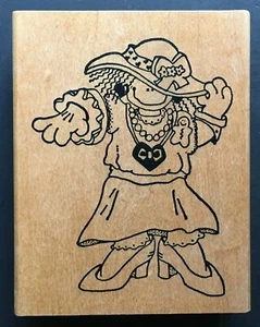 Hippie Raggedy Doll Crazy Outfit Hip Hop Swag Pose Wood Rubber Stamp - Picture 1 of 3