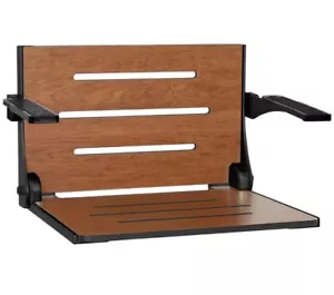 Folding Shower Bench Seachrome SHAFAR-185155-PTS-S-MB-BK 20-15/16" Wall Mount - Picture 1 of 2