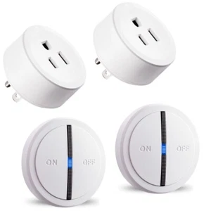 Wireless Plug in Outlet Adapter Remote Control 500ft Long Range Waterproof 2Pack - Picture 1 of 12