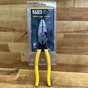 Klein Tools USA  9'' High-Leverage Lineman's Crimping and Side-Cutting Pliers - Picture 1 of 13