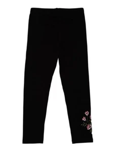 Kate Mack NWT Girls Black Leggings Sizes 4, 5 Embroidered Midnight Garden - Picture 1 of 2