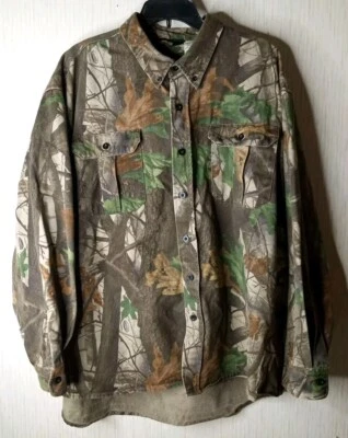 Walls Shirt Mens 2XL RealTree HardwoodCamo Hunting Long Sleeve Cotton Button Up  - Image 1 of 4