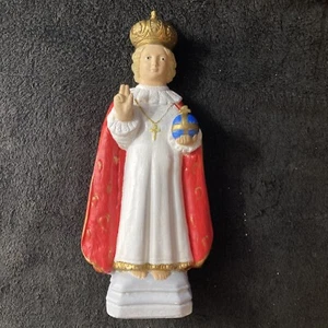 Vintage Infant of Prague Statue Chalkware Italy 12.5” - Picture 1 of 12