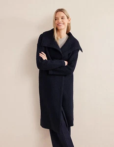 Boden - Textured Chunky Wool Coatigan - Damen Navy Cardigan Strickmantel NEU - S - Bild 1 von 7
